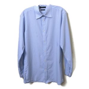 Bloomingdale's Shirt Blue White 15 1/2" 32/33